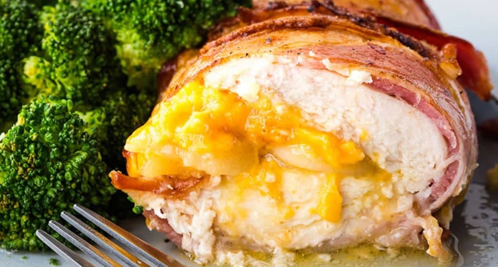 Bacon Wrapped Potato Stuffed Chicken